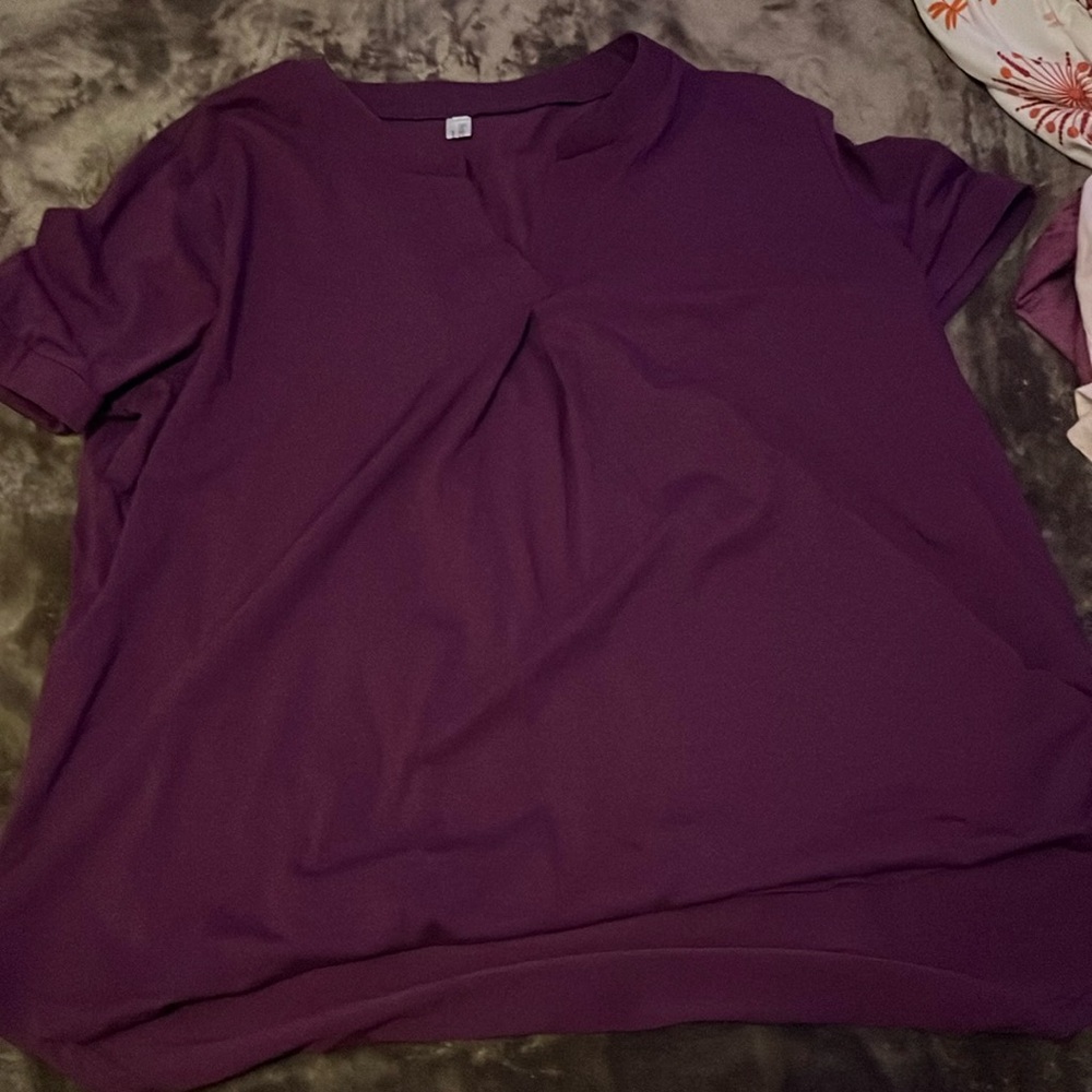 Dark purple V-neck shirt